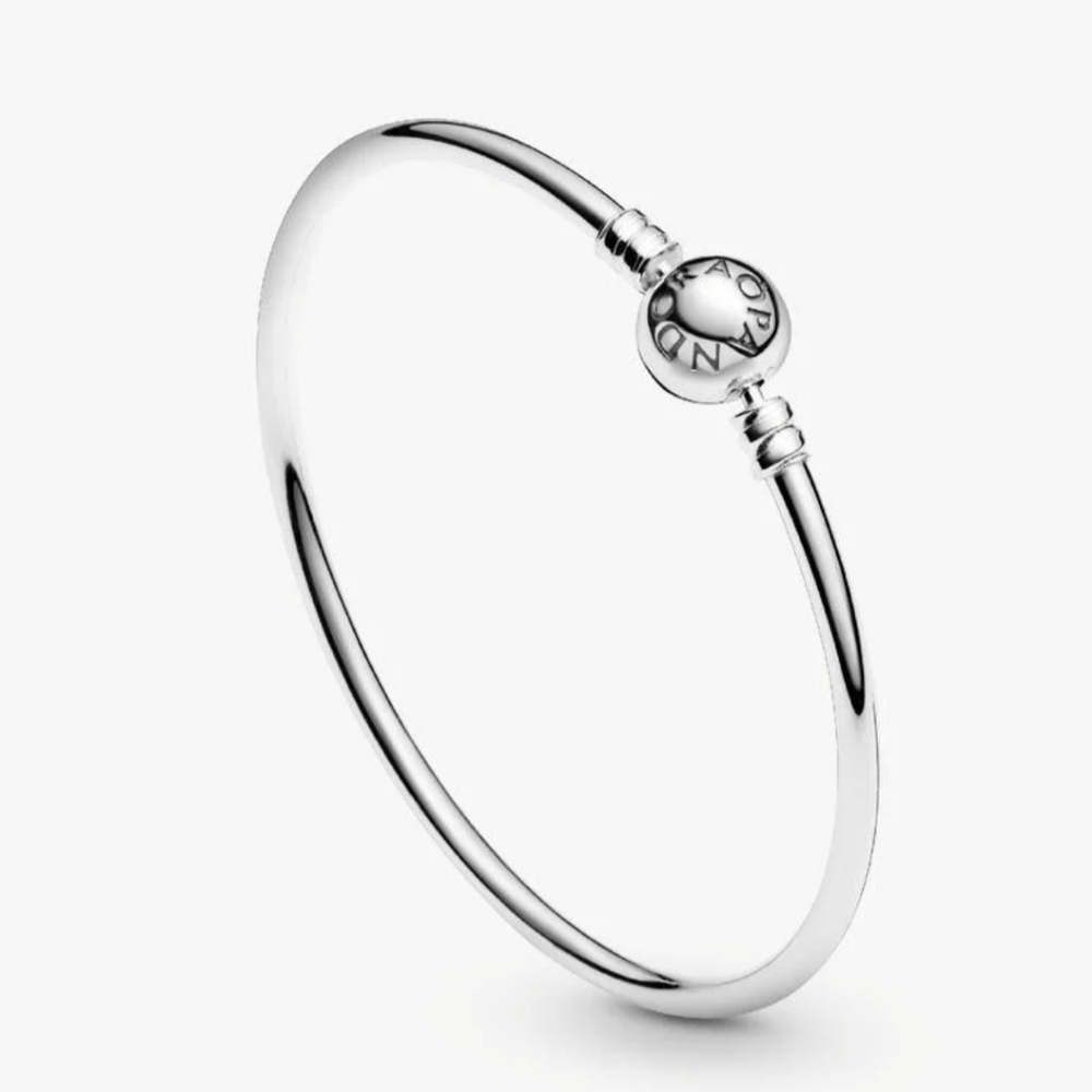 Pandora Moments Sterling Silver Bangle Size 7.5 Inch